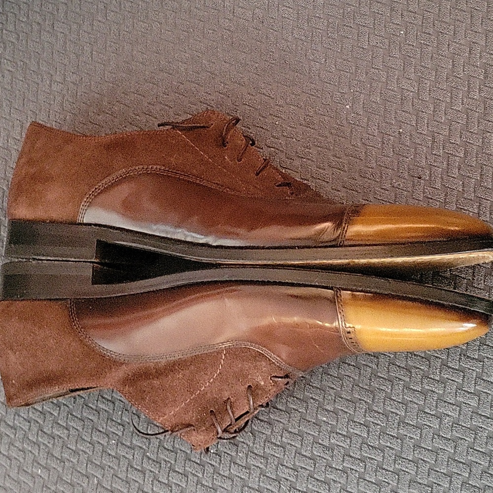VellaPais Men's Dark/Light Brown Leather/Suede Oxford Shoes SZ 10 Style 4114 - Picture 6 of 10